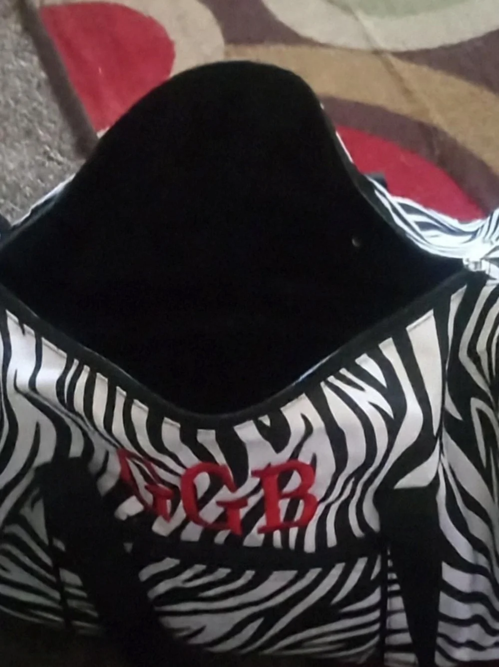 Von Dutch Zebra Print Tote with Red Monogram